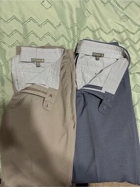 Peter Millar Taupe and Navy Stretch Chinos